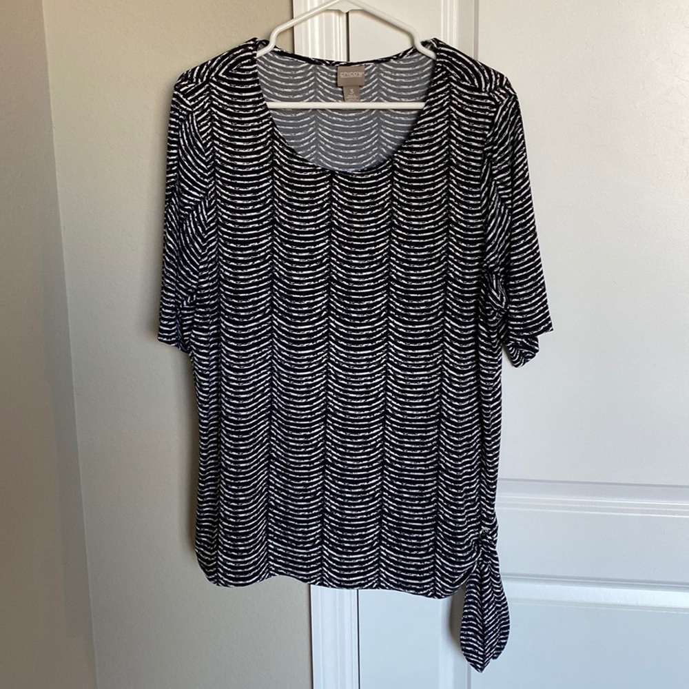 Chico blouse size 3 black and white